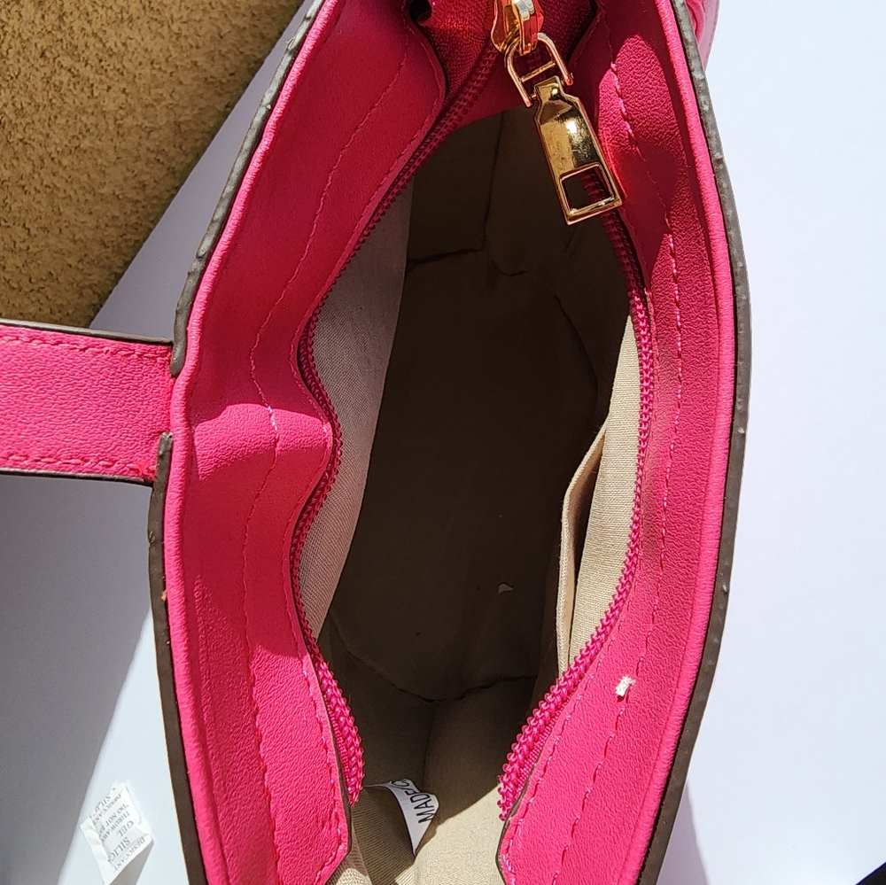 AR New York Women's Weekend Pink Straw Bucket Bag Crossbody - Picture 10 of 10